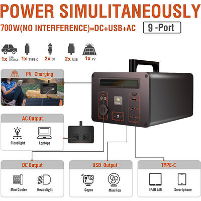 Quick Charge Lithium Solar Power Station لايفبو 4 Battery Generator 220v 700w للمنزل