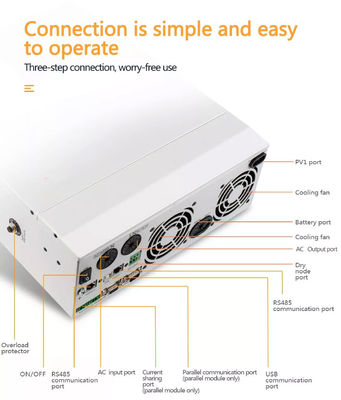 5kw 6kw 5000w الهجين موجة جيبية نقية خارج الشبكة العاكس الشمسية MPPT مع شاحن MPPT