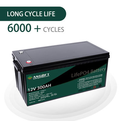 حزمة بطارية ليثيوم ASGOFT 12 فولت 300ah 12 فولت Lifepo4 ليثيوم أيون