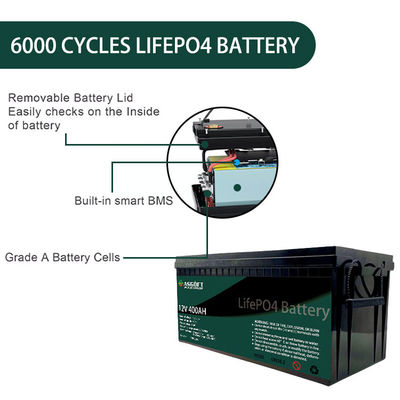 ASGOFT الطاقة الشمسية Lifepo4 12V بطارية ليثيوم حزمة 400ah حزمة لعربات الغولف RV