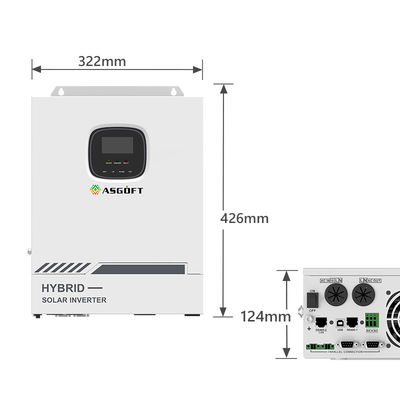 MPPT 220VAC 48V صغير ثلاثي الهجين على الشبكة العاكس 5.5KW 5.5KVA