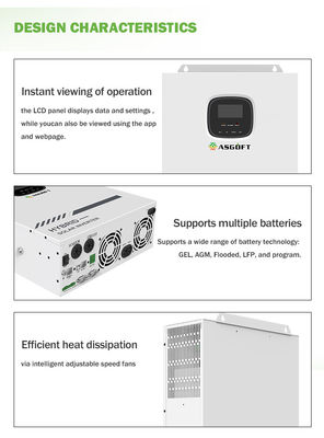 50kw BMS MPPT الشمسية الهجين العاكس نظام تخزين طاقة البطارية