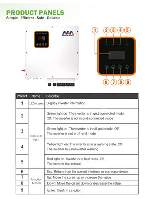 الهجين التجاري على الشبكة العاكس 5kva 10kw 20kw 30kw 50kw 80kw 100kw