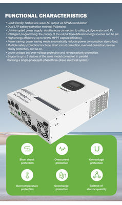 ODM الشمسية الهجين على الشبكة العاكس 3.5KW 5.5KW DC إلى AC 12V