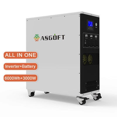 6kwh بطارية ليثيوم أيون الكل في واحد محطة طاقة محمولة Hybrid Inverter 3kw