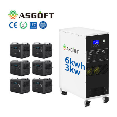 6KWH الكل في واحد محطة طاقة محمولة Lifepo4 قبالة Grid 3kw Hybrid Inverter