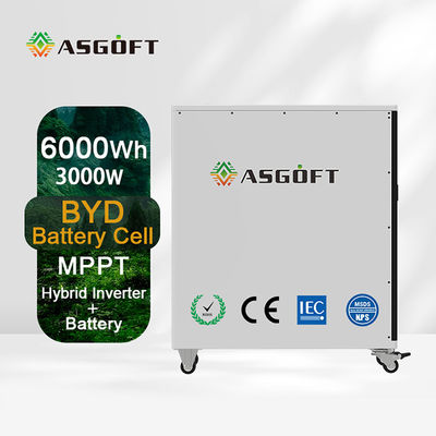 6Kwh lifepo4 البطارية الشمسية شحن نظام بطارية تخزين الطاقة 6KW العاكس