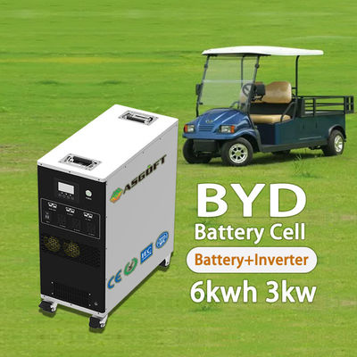 شحن ذكي بطارية 6Kwh lifepo4 مع 3000W العاكس المحمول قوة المحمول