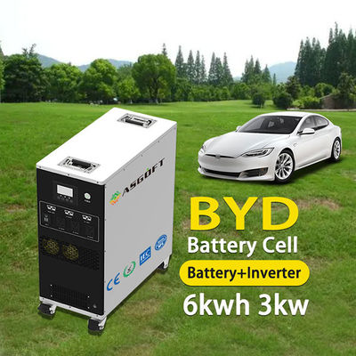 بنك الطاقة المحمولة المشحونة بالطاقة الشمسية 6Kwh بطارية و 3Kw العاكس المحمول الطاقة المحمولة