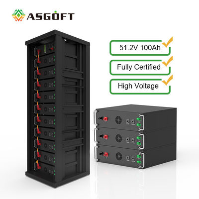 بطارية الليثيوم الحديدية عالية الجهد 15kwh-750kwh Lifepo4 51.2v 100Ah بطارية ليثيوم أيون
