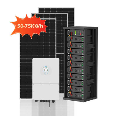 50kWh 75kWh نظام الطاقة الشمسية الهجينة عالية الجهد 100kWh 300kwh 750kWh بطارية الحجرة الكهروضوئية الموجودة خارج الشبكة