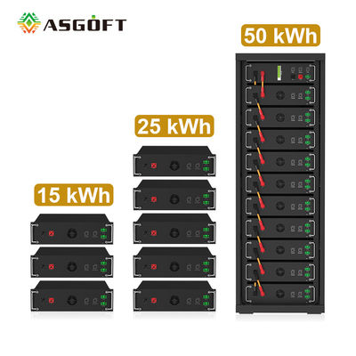 بطارية الليثيوم الحديدية عالية الجهد 15kwh-750kwh Lifepo4 51.2v 100Ah بطارية ليثيوم أيون