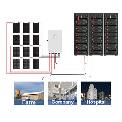 20KW 30KW توليد الطاقة الشمسية بطارية Lifepo4 50KW-750kw نظام تخزين الطاقة الشمسية الصناعية