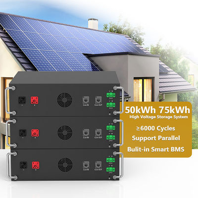 بطارية الليثيوم الحديدية عالية الجهد 15kwh-750kwh Lifepo4 51.2v 100Ah بطارية ليثيوم أيون