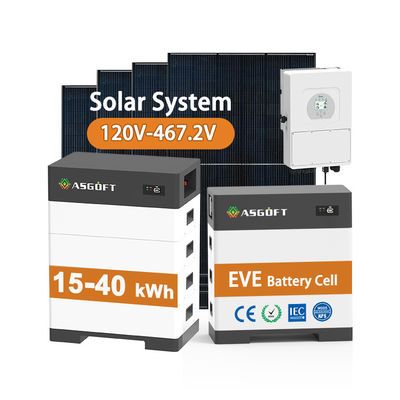 بطارية شمسية عالية الجهد 15kw-40kw نظام الطاقة الشمسية المنزلية بنك الطاقة الشمسية مع بطارية الليثيوم