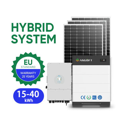 تخزين الطاقة المنزلية القابلة للتراص 15kwh - 40kwh رف LifePo4 للوحة الشمسية النظام الشمسي التحولي الهجين