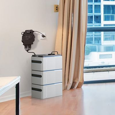 نظام التخزين الشمسي المكتمل بالشرفة بطارية LiFePO4 800w مع ميكرو إنفرتر