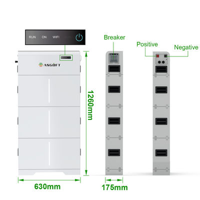 10KWH 15KWH 20KWH بطارية تخزين الطاقة الشمسية عالية الجهد قابلة للتراص LiFePO4