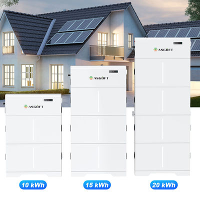 10KWH 15KWH 20KWH بطارية تخزين الطاقة الشمسية عالية الجهد قابلة للتراص LiFePO4