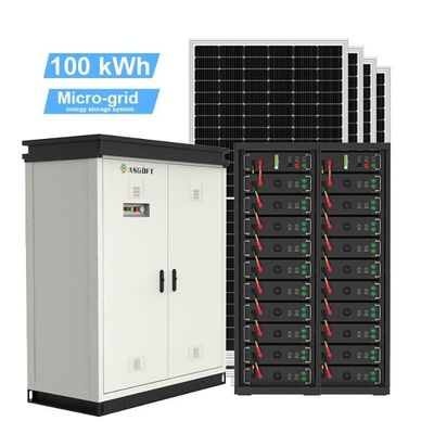 مجموعة نظام شمسي كاملة 50kWh 60kWh 70kWh بطارية تخزين طاقة هجينة 100kWh